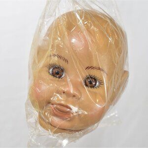 Syndee's Crafts Doll Head Size Medium Hard Vinyl #32010 "Jaya" Vintage Doll Head